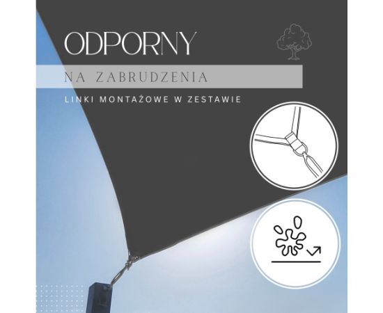 Springos Saules nojume SN0061 3 x 2 m tumši pelēka  Saulessargi un piederumi