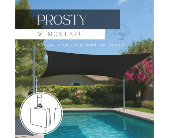 Springos Saules nojume SN0061 3 x 2 m tumši pelēka  Saulessargi un piederumi