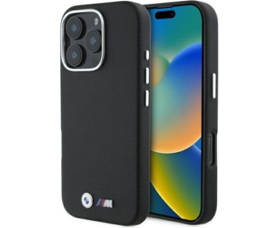 BMW M PU Kevlar Metal Logo Case Aizsargapvalks priekš Apple iPhone 16 Pro Neoriģinālie Maciņi