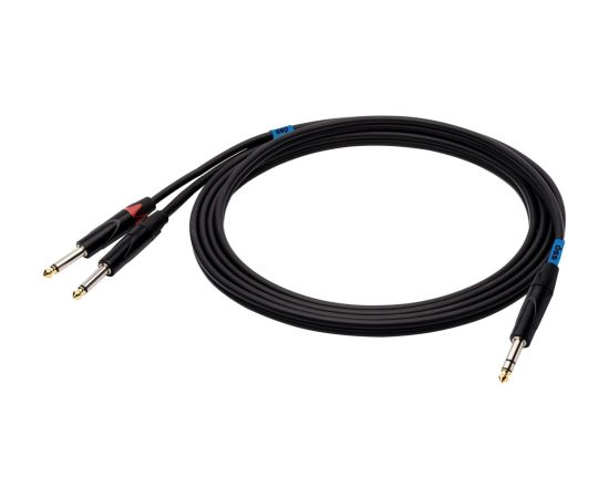 SSQ JSJM2 SS-1453 Cable Jack Stereo - 2x Jack Mono 2 m Black Проводa
