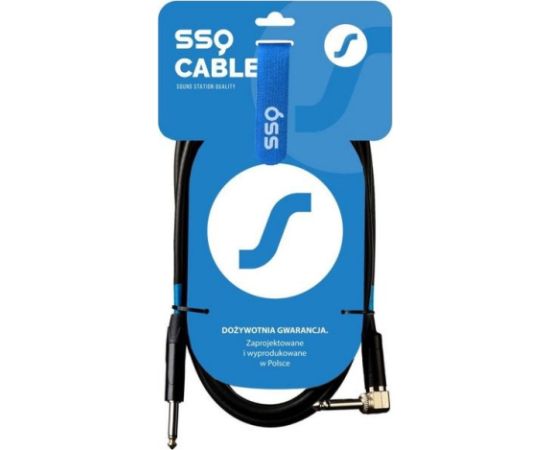 SSQ JMPJMK1 SS-1439 Cable Jack Mono - Jack Mono (90 degree angle) 1 m Black Dažādi vadi