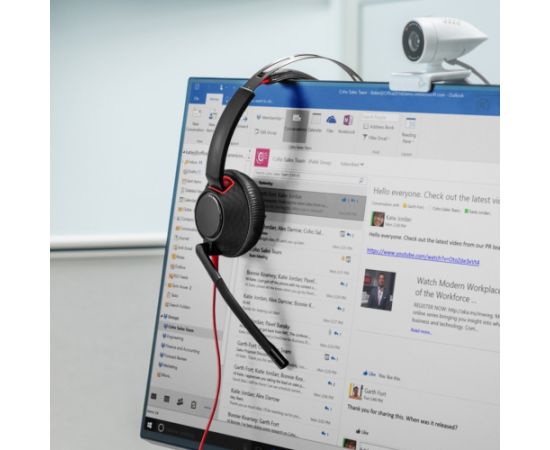 HP Poly Blackwire 5220 Stereo USB-C Headset +3.5mm Plug +USB-C/A Adapter Наушники