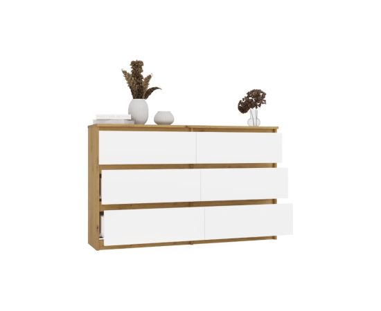 Top E Shop M6 MALWA CHEST OF DRAWERS 120 CM 6 DRAWERS OAK ARTISAN/WHITE Новинки Для дома и сада 