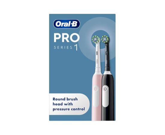 Oral-B Pro 1 Duo pack Elektriskā zobu birstes melna/rozā Elektriskās zobu birstes, irigatori