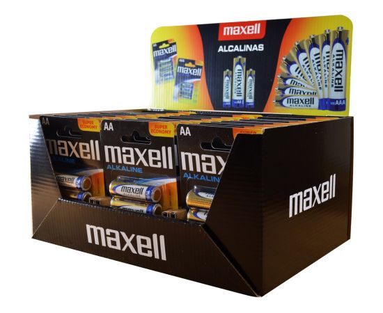 Maxell Alkaline LR6 AA 4-pack Display (30 blister packs/120 batteries) Baterijas un akumulatori
