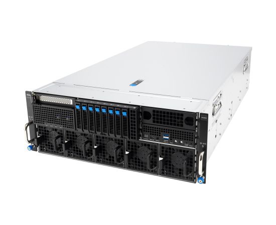 Platforma Asus Rack (4U) ESC8000A-E13X AMD EPYC 9005 (8xNVMe, 2xM.2, 2x10Gbe, 8xQSFP, IPMI, R3200W) Serveru komponentes