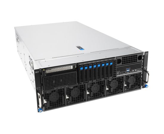 Platforma Asus Rack (4U) ESC8000A-E13X AMD EPYC 9005 (8xNVMe, 2xM.2, 2x10Gbe, 8xQSFP, IPMI, R3200W) Serveru komponentes