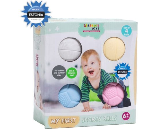 Gerardo's Toys sporta bumbiņu komplekts mazuļiem, 4 gab. - GT7710 Attīstošās spēles