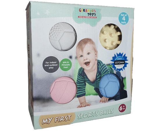 Gerardo's Toys sporta bumbiņu komplekts mazuļiem, 4 gab. - GT7710 Attīstošās spēles