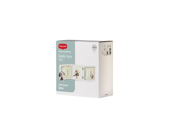 Tiny Love Double Frame komplekts mazuļa pēdiņu/rociņu nospieduma izveidošanai, balts - 3333166061 Детское искусство Baby Art