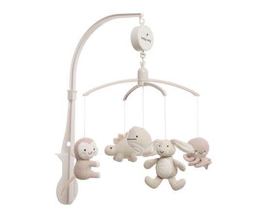 Baby's only muzikālais karuselis, dzīvnieki, 0+, Old pink/ Warm linen - BO-815.023.061.50 Игрушки для малышей