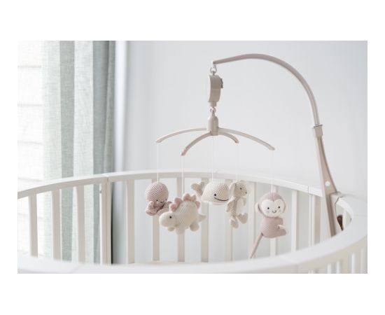 Baby's only muzikālais karuselis, dzīvnieki, 0+, Old pink/ Warm linen - BO-815.023.061.50 Игрушки для малышей