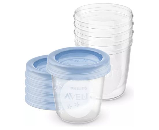 Philips Avent trauki ar vāciņiem krūts piena/ēdiena uzglabāšanai 180 ml (5gab) - SCF619/05 Barošanas pudelītes