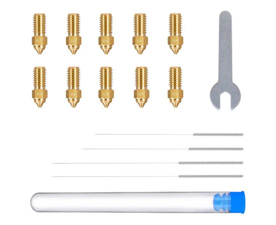 ELEGOO Neptune 4 / 4 Pro Brass Nozzle Set (0.2 mm x2, 0.4 mm x4, 0.6 mm x2, 0.8 mm x2) 3D Printeri un lāzergravētāji