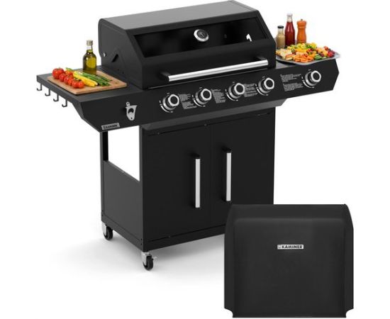 Kaminer Grill gazowy 4+1 17kW Varen Black 5.0 Kaminer Jaunumi -Dārzam