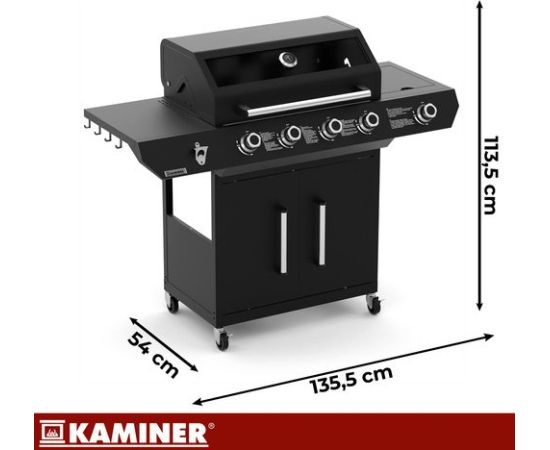 Kaminer Grill gazowy 4+1 17kW Varen Black 5.0 Kaminer Jaunumi -Dārzam