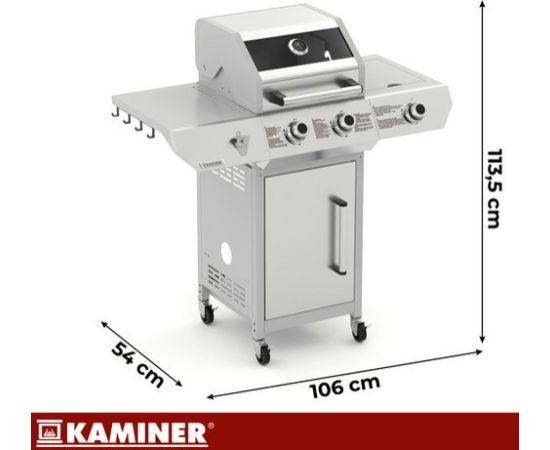 Kaminer Grill gazowy 2+1 10kW Varen 3.0 Kaminer Jaunumi -Dārzam