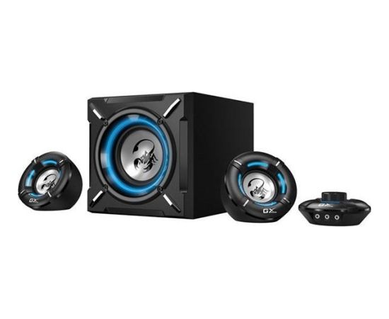 Genius loudspeakers SW-G2.1 1000, 2.1, 26W, black, volume control, blue backlight, 3,5 mm jack, 60Hz~20kHz Jaunumi - Datori
