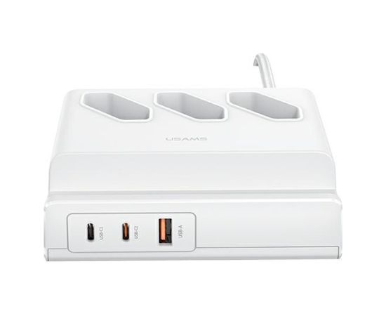 USAMS Listwa zasilająca 65W Super Si Fast Charging USB Extension Socket EU biały|white CC160TC01 (US-CC160) Jaunumi - Datori