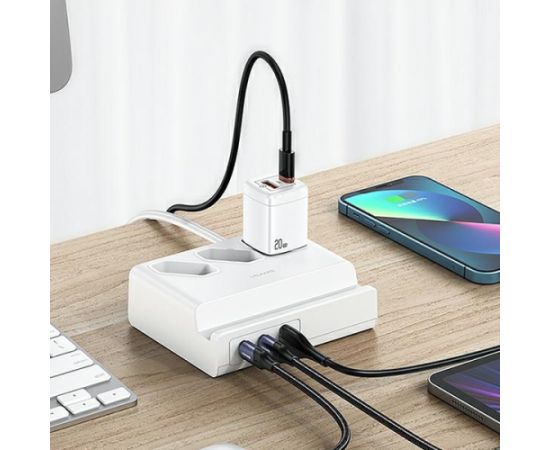USAMS Listwa zasilająca 65W Super Si Fast Charging USB Extension Socket EU biały|white CC160TC01 (US-CC160) Jaunumi - Datori