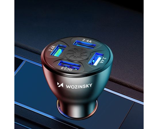 Wozinsky WCCAW 50W 4x USB-A QC car charger - white Зарядные устройства