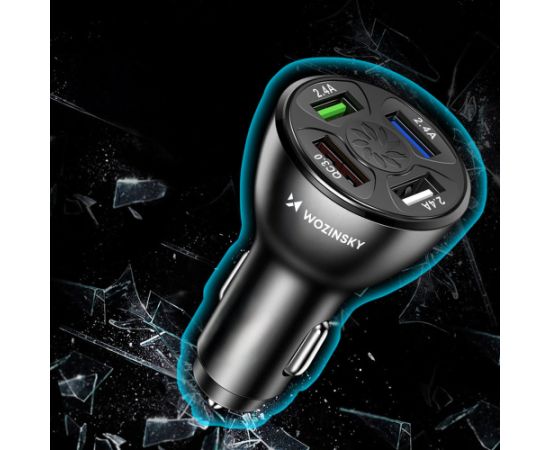 Wozinsky WCCAW 50W 4x USB-A QC car charger - white Зарядные устройства