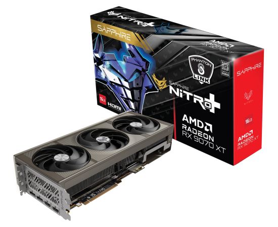 Sapphire Radeon RX 9070 XT Nitro+ Phantom Link OC (silver, RDNA4, GDDR6, 2x DisplayPort, 2x HDMI 2.1) Grafiskās video kartes