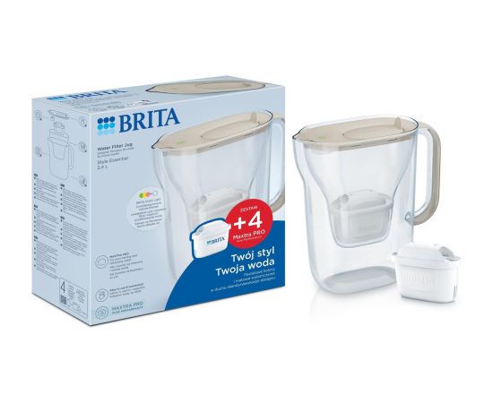 Dzbanek filtrujący Brita Style Essential+4 wkłady MaxtraPro PP (piaskowy; 2,4l) Citi trauki