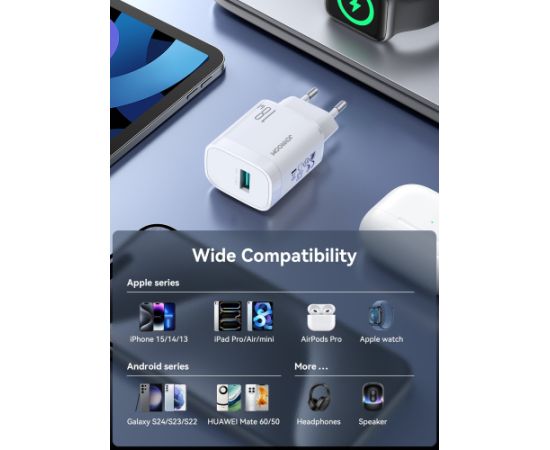 Сетевая зарядка Joyroom JR-TF4 18W USB-A + USB-A to Lightning cable 1.0m белая Зарядные устройства