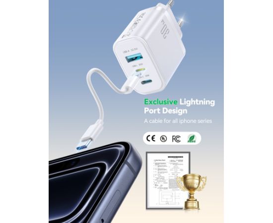 Сетевая зарядка Joyroom JR-TG6 30W 2xUSB-C/USB-A белая Зарядные устройства