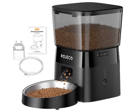 Rojeco 2L Automatic Pet Feeder WiFi Version (Black) Viedās iekārtas un piederumi