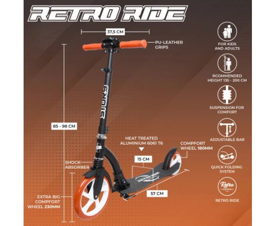 Skrejritenis Story Retro Ride Blackbrown Самокаты и скейтборды