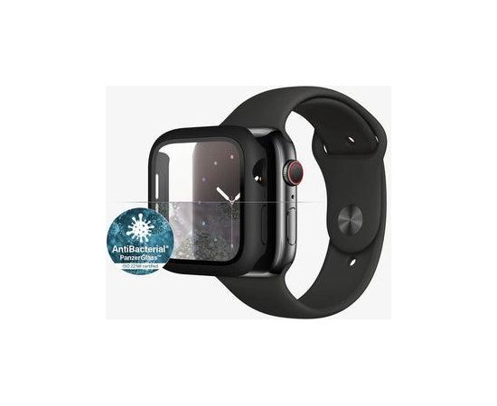 PanzerGlass Pilna korpusa Apple Watch Series 4/5/6/Se 44mm Ekrāna aizsargs, Melns Smart-Watch aksesuāri