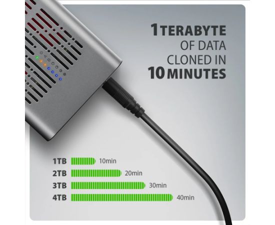 AXAGON USB-C 20Gbps Dual M.2 NVMe SSD CLONE MASTER Enclosure EEM2-20GD Ārējo HDD, SSD korpui