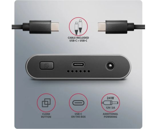 AXAGON USB-C 20Gbps Dual M.2 NVMe SSD CLONE MASTER Enclosure EEM2-20GD Ārējo HDD, SSD korpui