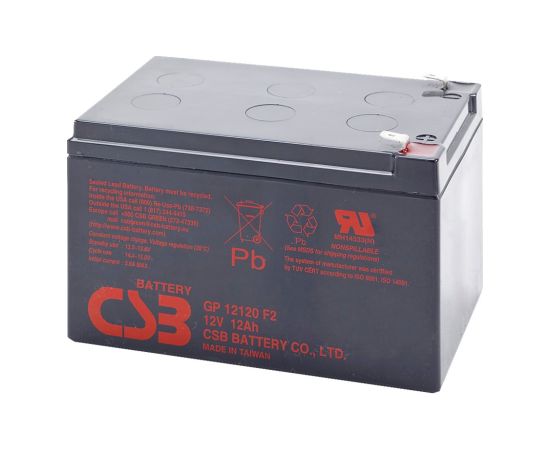 CSB Battery Battery 12V 12Ah F2 Pb GP12120 UPS Nepārtrauktā barošana