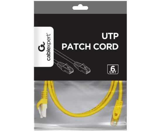 PATCH CABLE CAT6 UTP 1M/YELLOW PP6U-1M/Y GEMBIRD Сетевые кабели