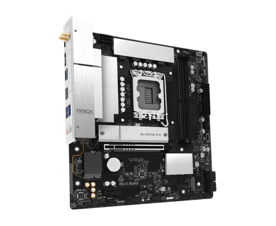 Mainboard ASROCK Intel B860 LGA 1851 (Socket V1) micro ATX RAM DDR5-SDRAM 2xSlots Wi-Fi Yes Bluetooth Yes 1xNumber of M.2 (M) slots B860MROCKWIFI Mātes plates