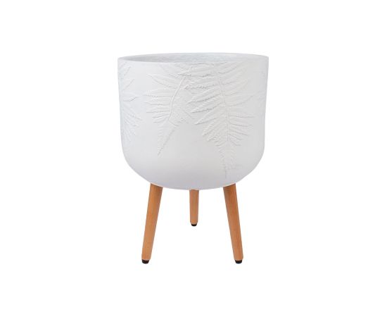 Plant holder SKY FERN D37xH52.3cm, white, with wood legs Новости, мебель, дом