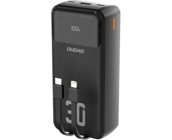 Dudao   K15MAX 30000mAh PD 22.5W Powerbank with Built-in Cables Black Power Banks
