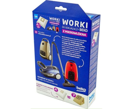 Micro fiber bags Beko, 4 pcs + filter Citi piederumi