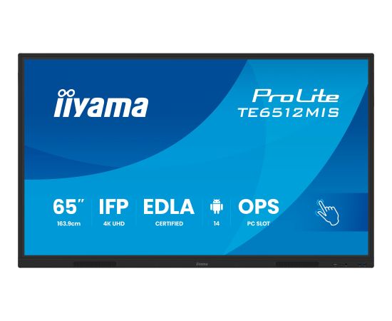 Iiyama ProLite TE6512MIS-B4AG, public display (black (matt), UltraHD/4K, VA, touchscreen) Новинки Компьютерная техника