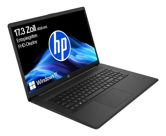 HP 17-cn2270ng (black, Intel Core i7-1255U, Intel Iris Xe Graphics, 16GB DDR4, 512GB (512GB SSD), Windows 11 Home) - DE Layout Portatīvie datori