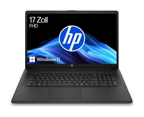 HP 17-cn2270ng (black, Intel Core i7-1255U, Intel Iris Xe Graphics, 16GB DDR4, 512GB (512GB SSD), Windows 11 Home) - DE Layout Portatīvie datori