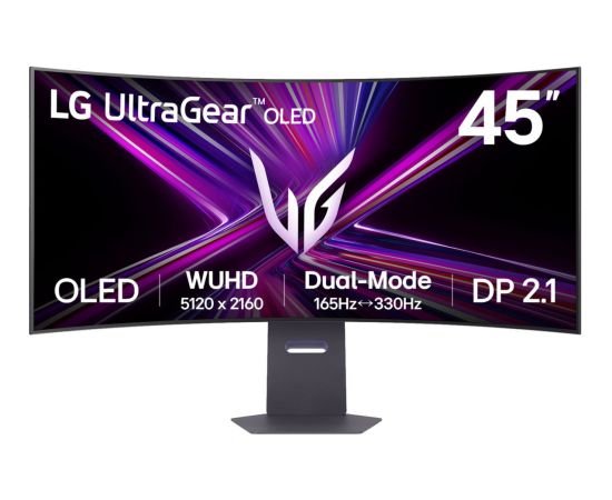 LG Electronics UltraGear 45GX950A-B OLED (113 cm (44.5 inches), dark gray, WUHD, curved, dual mode (330Hz/165Hz), 330Hz panel) Monitori