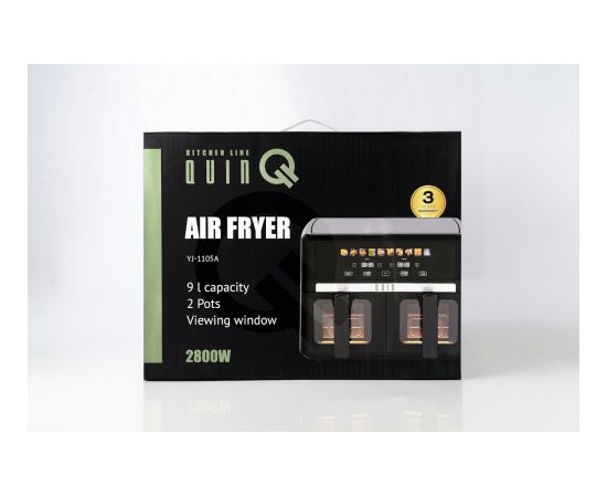QUIN karstā gaisa katls, 9l - YJ-1105A Воздушные котлы (AirFryer)