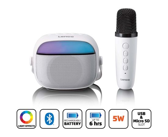 Lenco Bluetooth skaļrunis ar mikrofonu - BTC-020WH Jaunumi - Audio-Video