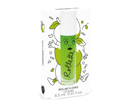 Nailmatic Kids Dabīgs un mitrinošs bērnu lūpu spīdums ar vitamīniem un augļu garšu, Apple, 6,5 ml - ROLLPOMME Помады, блески, бальзамы