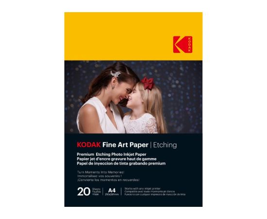 Kodak Fine Art Paper Etching  A4 210 x 297 mm x 20 Sheets Foto ķīmija un papīrs 