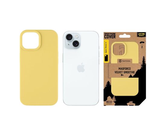 Tactical MagForce Velvet Smoothie Cover Aizsargapvalks priekš Apple iPhone 15 / dzeltens Neoriģinālie Maciņi